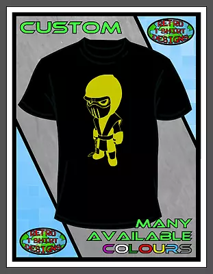 Buy Mortal Kombat Scorpion A T Shirt Black Top Retro Gamer PS4 XBOX T-shirt Custom • 14.99£