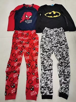 Buy Batman And Spiderman Boys Pyjamas - 10 To 11 Years Old • 2.99£