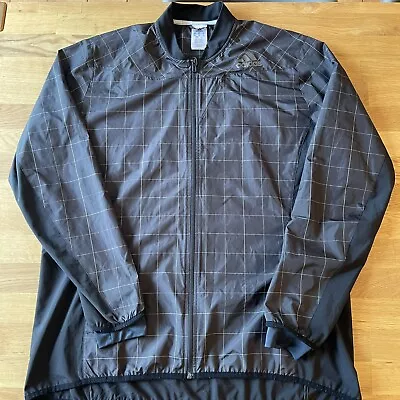 Buy Adidas Running Lightweight Full Zip Jacket Men’s Size XXL Black W/ Silver Checks • 17.99£