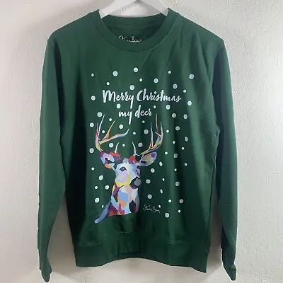 Buy Steven Brown Christmas Jumper, Merry Chrirstmas My Deer, Size S, Green • 12.99£