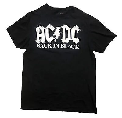 Buy AC/DC Back In Black Short Sleeve T Shirt Official Crew Neck Black M • 6.63£