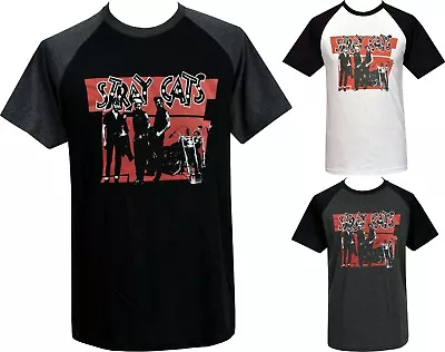 Buy Mens Rockabilly Raglan T-Shirt Stray Cats 80's Neo Rockabilly Revival Motorbike • 21.95£