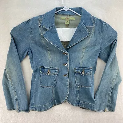 Buy Moe Clothing Y2K Denim Jean Jacket Light Wash Flared Sleeve Women Extra Large XL • 33.07£