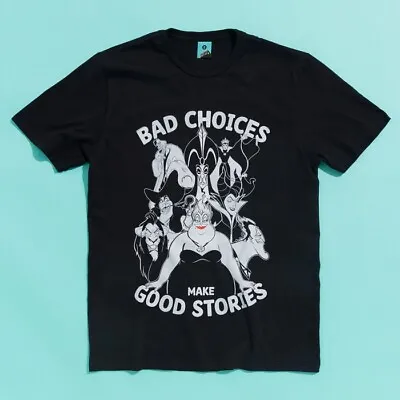 Buy Official Disney Villains Bad Choices Black T-Shirt : S,M,L,XL,XXL,3XL,4XL,5XL • 19.99£