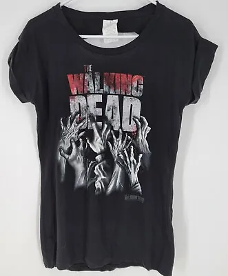 Buy The Walking Dead Hands Blood Splatter Logo Laser Cut Shirt Large • 12.39£