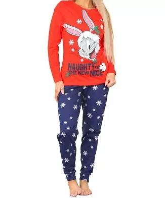 Buy Ladies Bugs Bunny Pyjama Set Looney Tunes Womens Pyjamas UK Size 8-20 UK XMAS • 8.96£