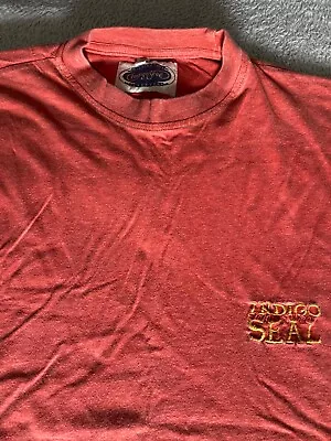 Buy Indigo Seal Embroidered  T-Shirt Tee In Vintage Red • 2£