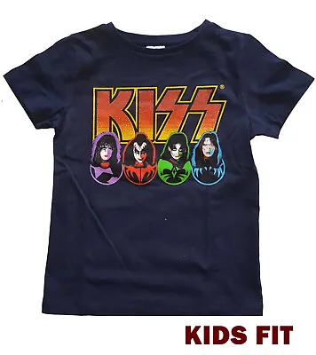 Buy KISS T SHIRT Official Faces & Icons Kids Boys Girls  Licensed Rock Tee NEW • 12.93£