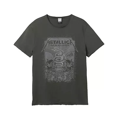 Buy Amplified Mens The Black Album Metallica Diamante T-Shirt NS5957 • 37.07£
