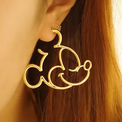 Buy GOLD Mickey Mouse Hoop Jewellery - Disney Earrings - Brand New • 4.99£