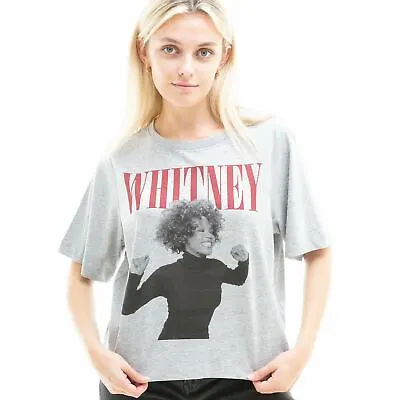 Buy Official Whitney Houston Ladies Wanna Dance Boxy Cropped T-shirt Grey S - XL • 13.99£