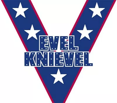 Buy Evel Knievel 70s Daredevil Logo Iron On Tee T-shirt Transfer • 2.39£