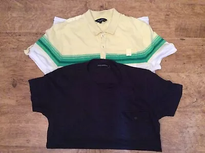 Buy 2 X Men’s T-shirts Size Small French Connection Black River Island Polo • 2.99£