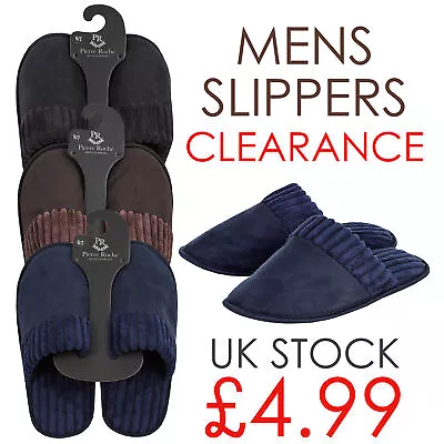 Buy Mens Slippers Slip On Slippers Mule Full Toe UK 6 7 8 9 10 11 Memory Foam SALE  • 4.99£