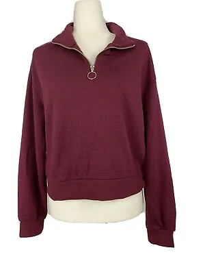 Buy Grave Fame Burgundy Size L, XL Juniors Waffle Sweater Sweatshirt Burgundy Color • 17.47£
