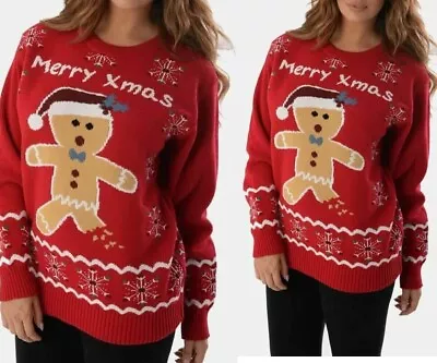 Buy Ladies Unisex Merry Xmas Jumper Novelty Knitted Merry Christmas Printed Sweater • 15.99£