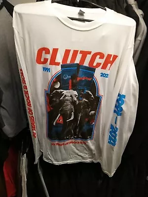 Buy Clutch Elephant Riders White Longsleeve T-shirt Size Large Metal Rock Thrash • 13.30£