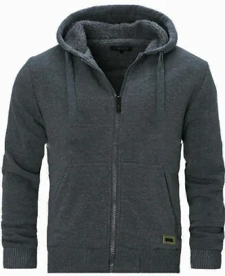 Buy Mens Padded Borg Fleece Lined Full Zip Up Hoodie Sweatshirt Quality Jacket M-XXL • 17.99£