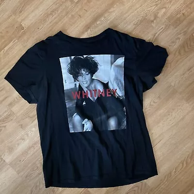 Buy Whitney Houston Shirt Adults Size L Black Short Sleeve Crew Neck Casual • 6.64£