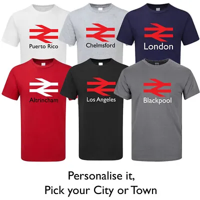 Buy British Rail T Shirt Town City Red Logo Retro Train Personalised Custom Gifts T • 13.99£