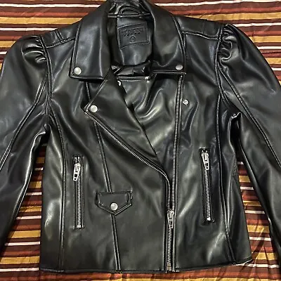 Buy BlankNyc Faux Leather Fitted Asymmetrical Zip Biker Moto Jacket (S) Sampler Only • 23.74£