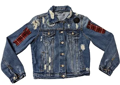 Buy Annabelle Custom Women’s Jean Denim Jacket Sz Small Patches Spikes Yin Yang  • 22.68£