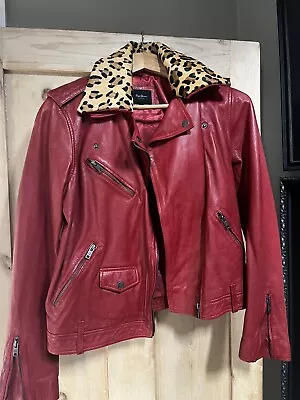 Buy Pepe Jeans Red Leather Jacket Women • 35£