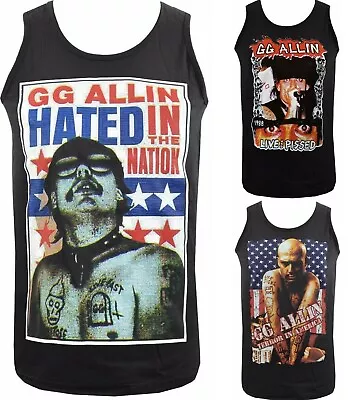 Buy GG Allin Mens PUNK Tank Top Hated In The Nation Live Terror In America Junkie • 18.50£