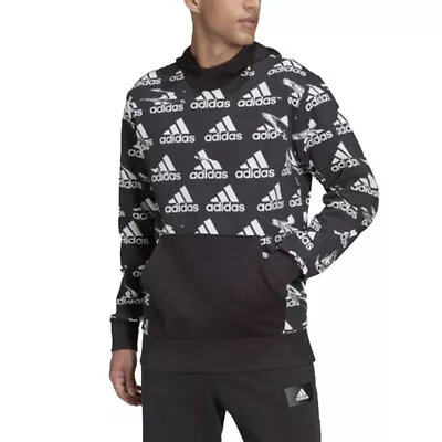 Buy Adidas French Terry Mens Hoodies Regular Sweat Jumper Casual Printed Sweatshirts • 29.99£
