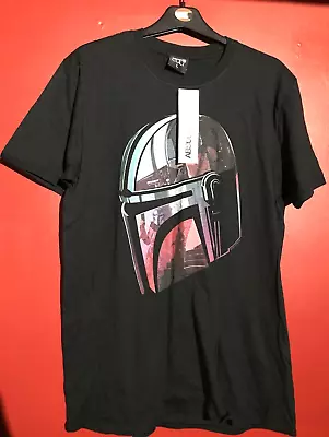 Buy Star Wars Disney T Shirt The Mandalorian Size Large Black New With Tag • 7.99£