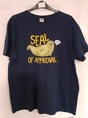 Buy Gildans Label Funny T Shirt Seal Of Approval Mens XL • 9.49£