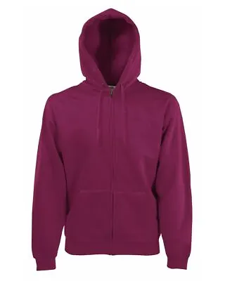 Buy Men's Plain Full Zipped Hoodie - Fruit Of The Loom Classic Hooded Sweat Jacket   • 14.95£
