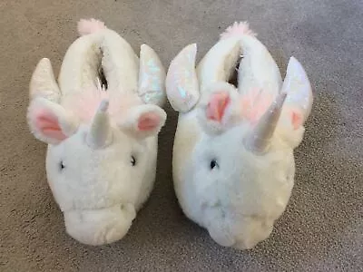Buy Next Size 5 Adult Uk Fluffy Unicorn Slippers - Lightly Worn • 2.99£