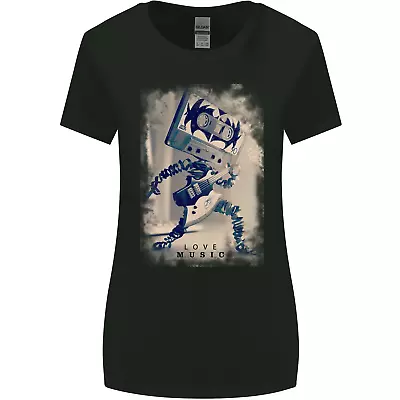 Buy Love Music Rock N Roll Guitar Womens Wider Cut T-Shirt • 8.75£