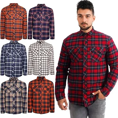 Buy River Road Mens Padded Quilted Lined Shirt Lumberjack Fleece Jacket Flannel Work • 16.89£