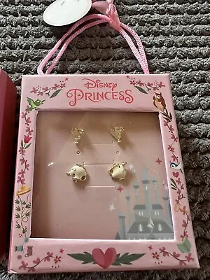 Buy New Girls Disney Beauty And The Beast Earrings Boxed Gift 2 Pairs Jewellery • 4.99£