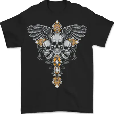 Buy An Ornate Moth Skull Mens T-Shirt 100% Cotton • 10.48£