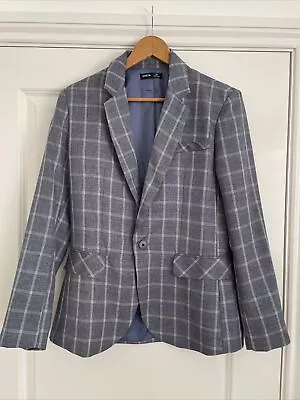 Buy Shein Men’s Blue/Grey Check Lightweight Blazer Jacket Size Small Good Condition • 2.99£