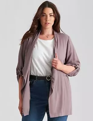 Buy Plus Size - Womens Long Jacket - Grey Summer Coat - Waterfall - Casual | BeMe • 21.60£