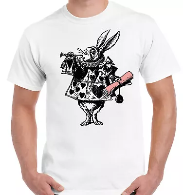 Buy Alice In Wonderland Im Late Rabbit T Shirts Kids Men Women Gift Short Sleeve • 9.49£