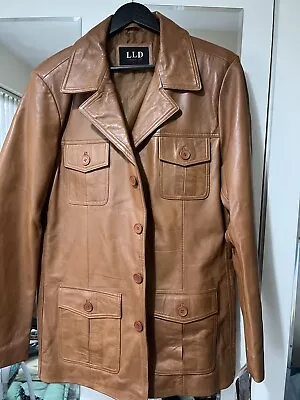 Buy Men’s Brown/Tan Genuine Soft Leather Jacket Size XL BNWT  • 250£