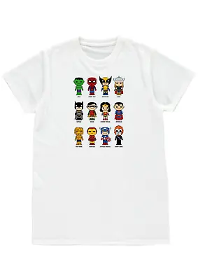Buy T-shirt Mens Womens Unisex Funny Mini Superheroes Marvel Dc Comics Birthday Gift • 11.99£