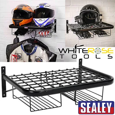 Buy Sealey Motorcycle Helmet Clothing Tidy Wall Mounted Shelf Rack Motorbike Storage • 35.55£