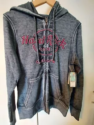 Buy Hard Rock Cafe Glasgow Grey Hoodie Zip New With Tags Adult XS • 14.99£