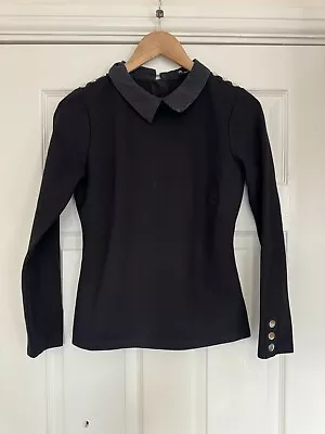 Buy Karen Millen Long Sleeve Collar Top Womens Size Uk 12 • 9.99£
