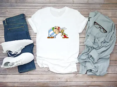 Buy Funny Asterix And Obelix Cartoon Short Sleeve White Men's T Shirt F062 • 9.92£