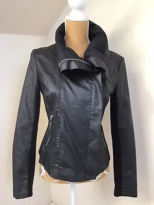 Buy Size 10 Black Jacket Wax Style High Neck By Next • 9.99£