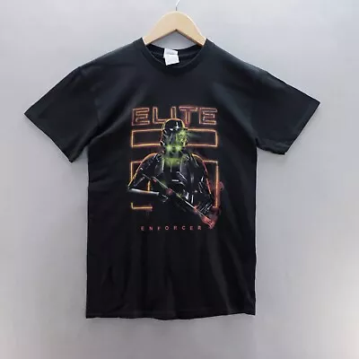 Buy Vintage Star Wars T Shirt Small Black Elite Enforcer Graphic Print Short Sleeve • 8.54£