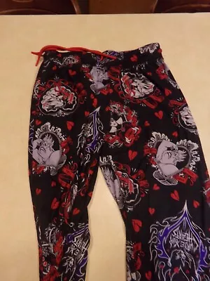 Buy Disney Pajama Pants Women's Size Small URSULA CRYELLA BLACK And RED VILLIANS PJ • 19.27£