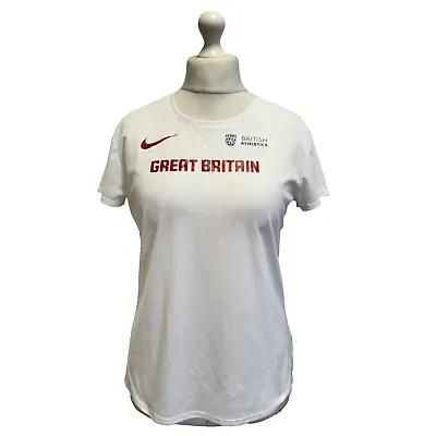 Buy Nike White Short Sleeve Great Britain Athletics T-Shirt UK Women's Uk L Eu 40 • 14.99£